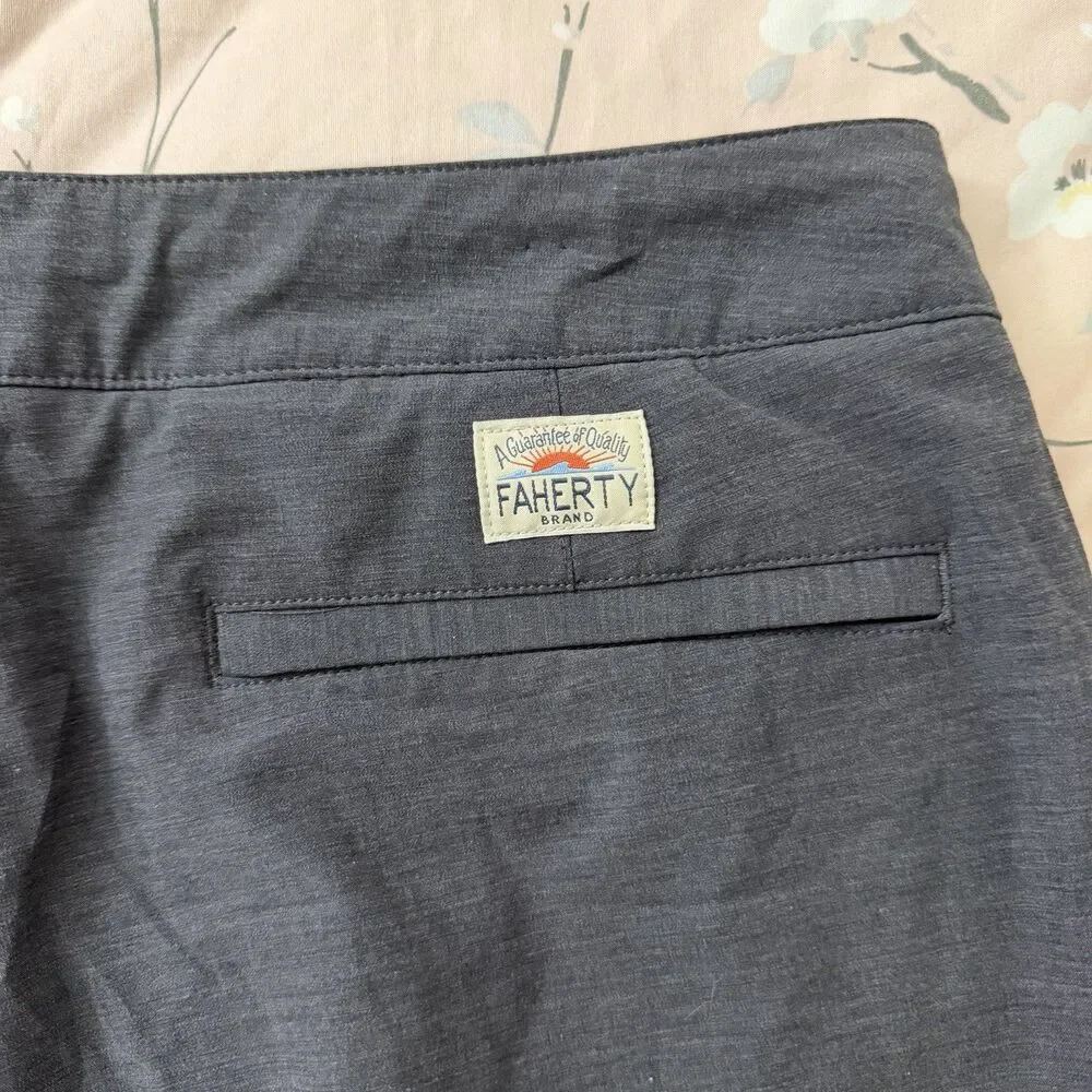 Faherty All Day Shorts Mens 35 Gray Hybrid Stretch Performance 7” Inseam MSC0003